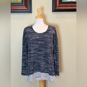 Umgee | Size Large Heathered Gray Long Sleeve Top